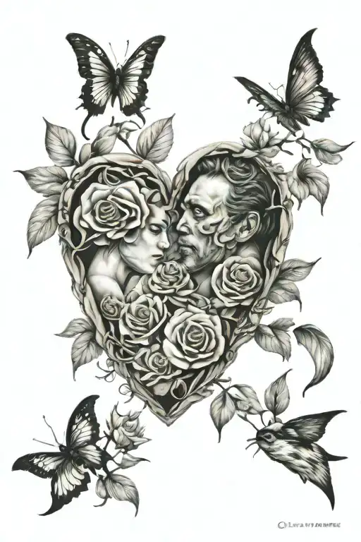 A story of beautiful love that then turns to a depressing story of terrible heartbreak involving a girl and a man. tattoo design idea