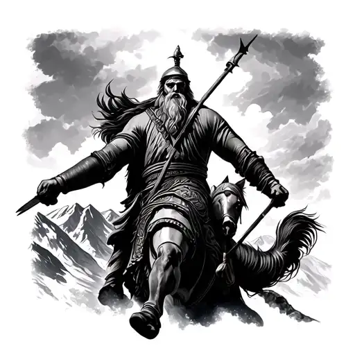 Hannibal Barca crossing the alps minimalist tattoo tattoo design idea