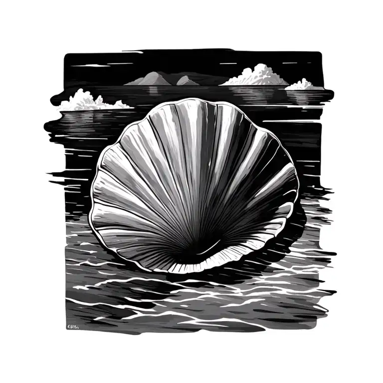 Camino de Santiago scallop shell tattoo design idea