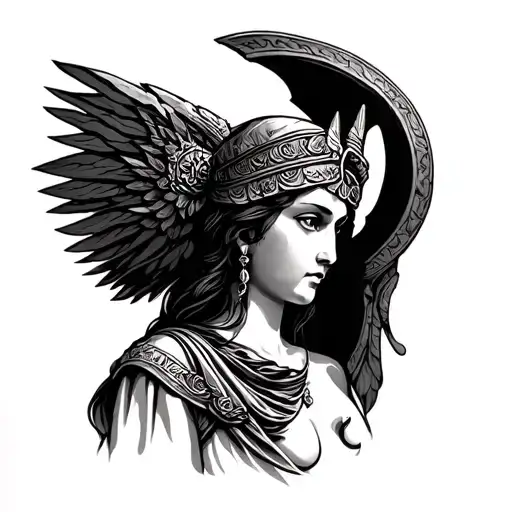 Complement to Goddess Athena tattoo design idea