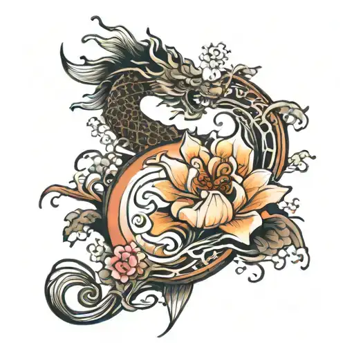 Creating a Japanese sleeve tattoo design that incorporates a temple, dragon, koi fish, samurai, and sakura is a beautifu tattoo design idea