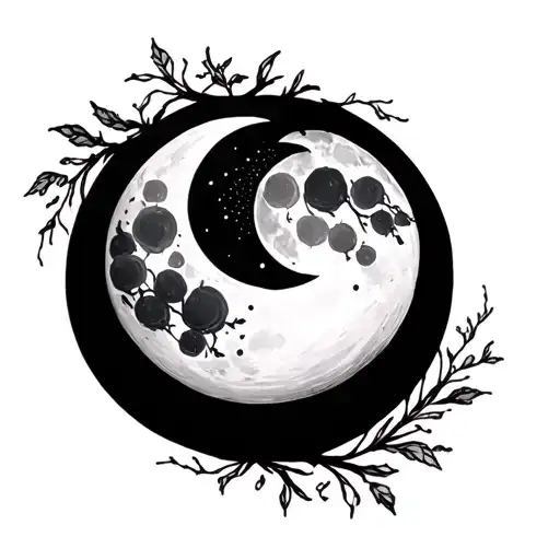 waning gibbous Moon tattoo design idea
