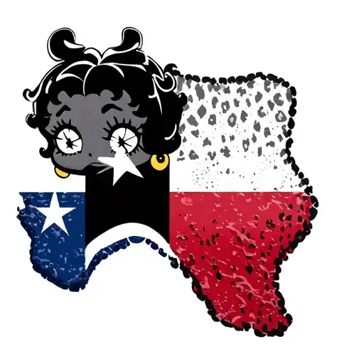 Betty Boop Texas flag cheetah print  tattoo design idea