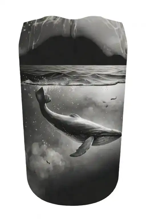whale space tattoo design idea