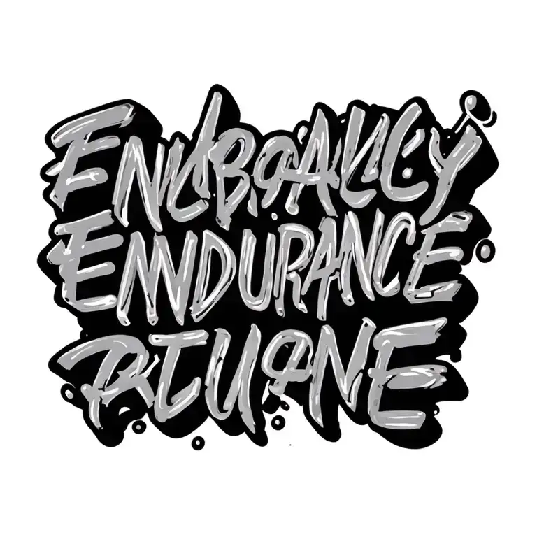 make a quote about endurance. streamzy bubble graffiti, bubble letter tattoo design idea
