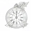 simple Roman numeral clock face tattoo design idea