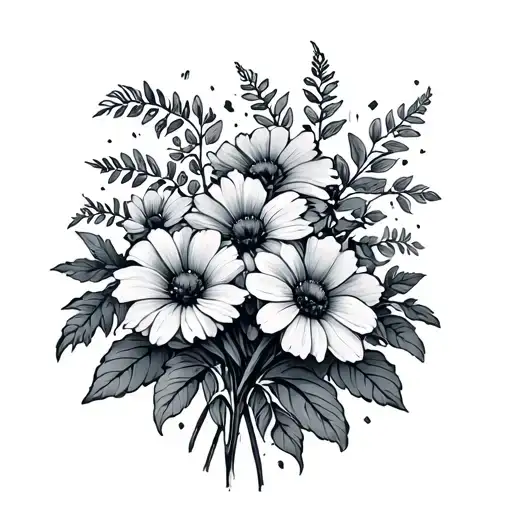 I am worthy and wild flowers growing tattoo design idea