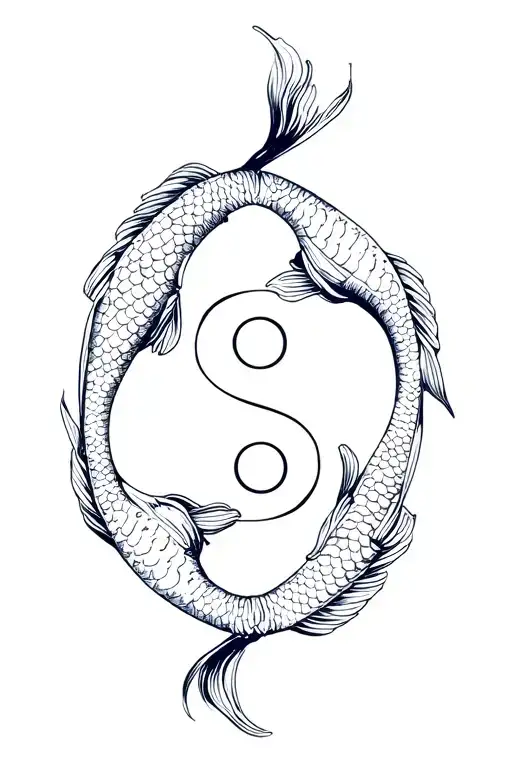 koi fish yin yang tattoo design idea