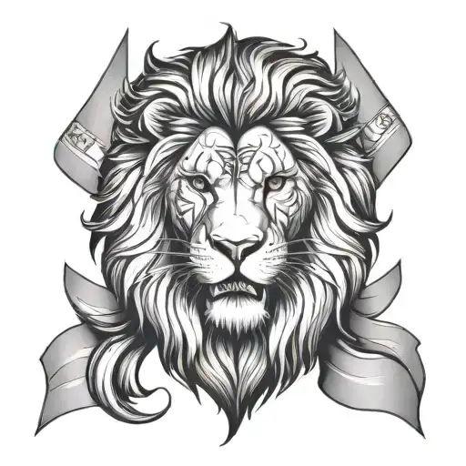 persian american flags blended together with a lion head tattoo design idea