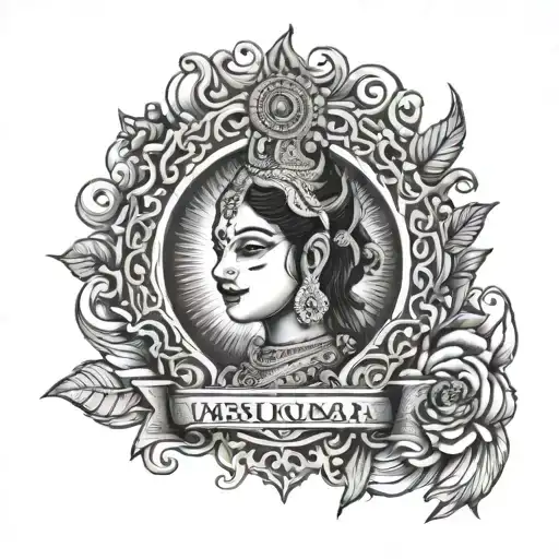 Veer Bhogy Vasundhara written across tattoo design idea