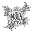 text and birth dates, Daughter Molly 2010, Son Noel 2001 tattoo design idea