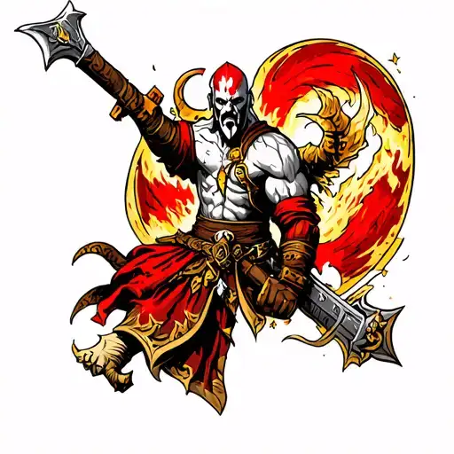 god of war, RuneScape, video games tattoo design idea