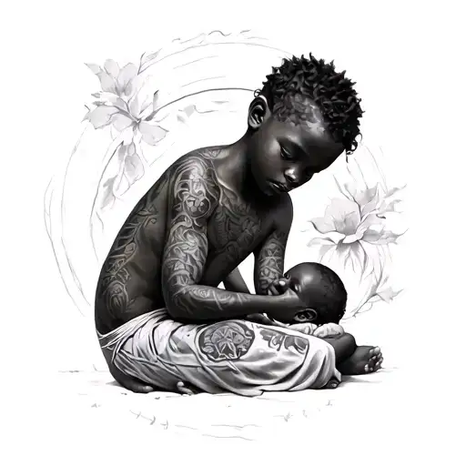 past life of christian Kai Campbell dalbok born child tattoo design idea