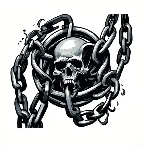 elevator, chain, hell tattoo design idea