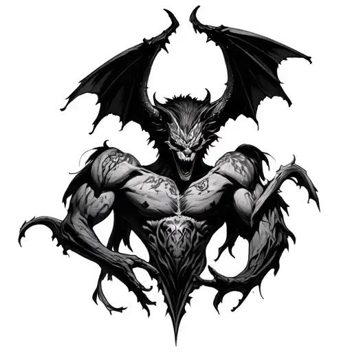 angles vs demon tattoo design idea