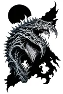 Monster biomech surreal tattoo design idea