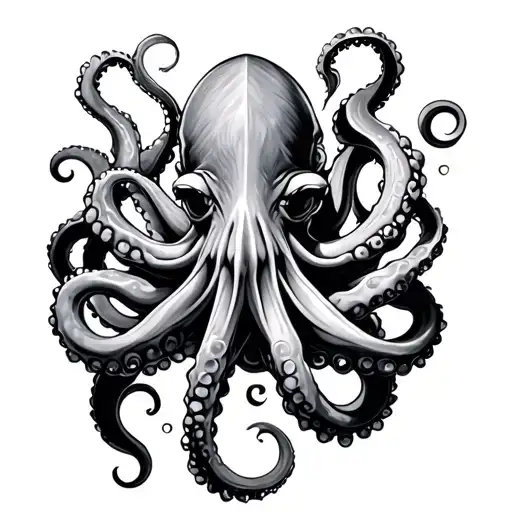 Poseidon Octopus tattoo design idea