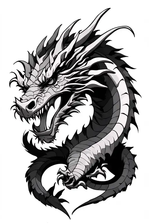 Jake long el dragon occidental tattoo design idea