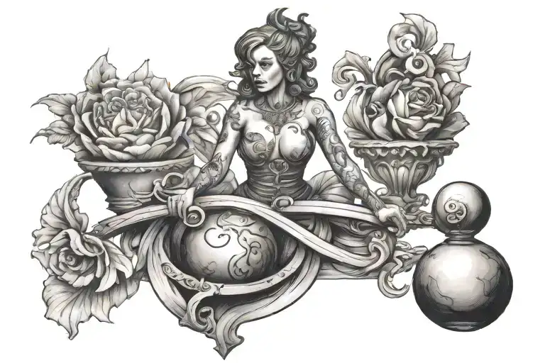 balance and effort represented tattoo design idea