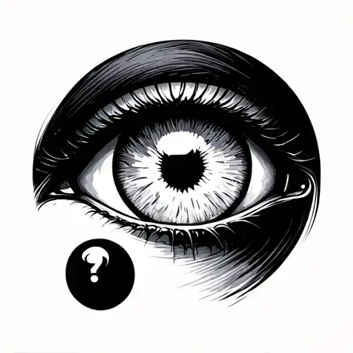 question mark made from eye tattoo design idea