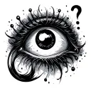 question mark made from eye tattoo design idea