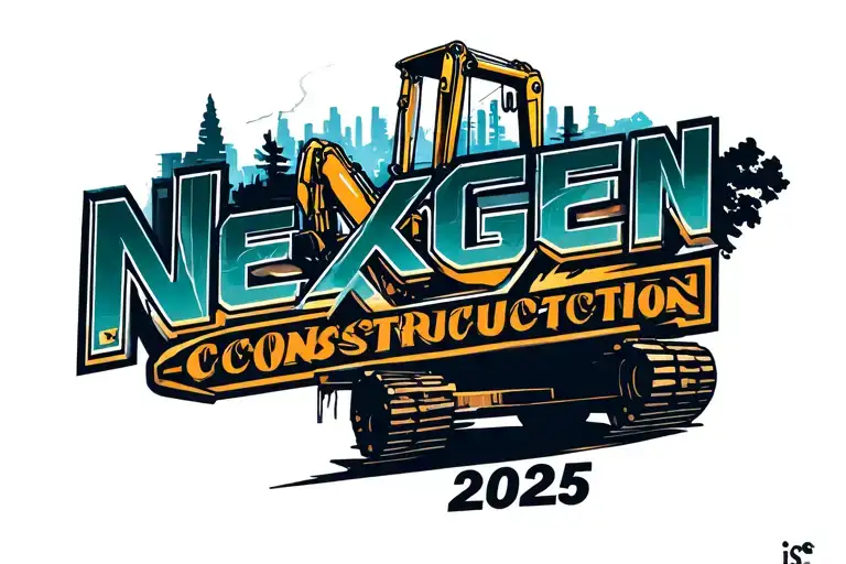 "Nexgen Construction is. 2025" Construction logo tattoo design idea
