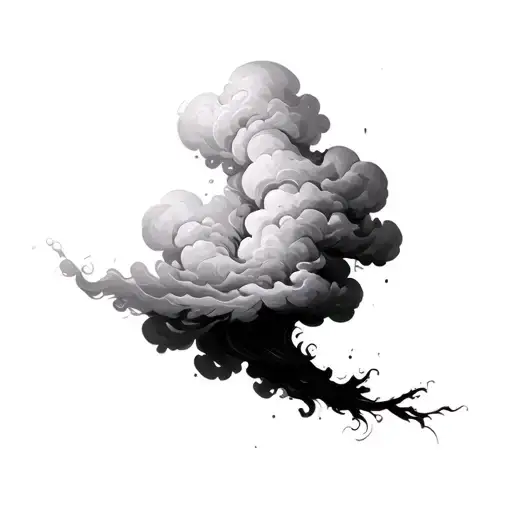 Coverup Clouds and Smoke tattoo design idea