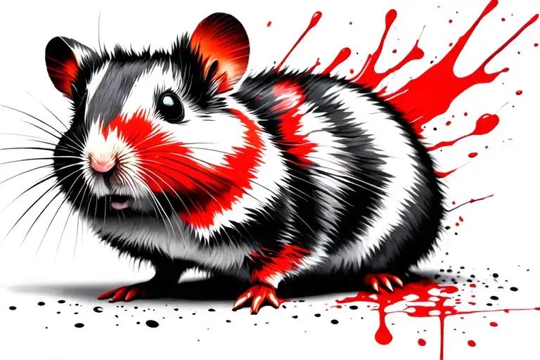 simple chubby russian hamster tattoo design idea