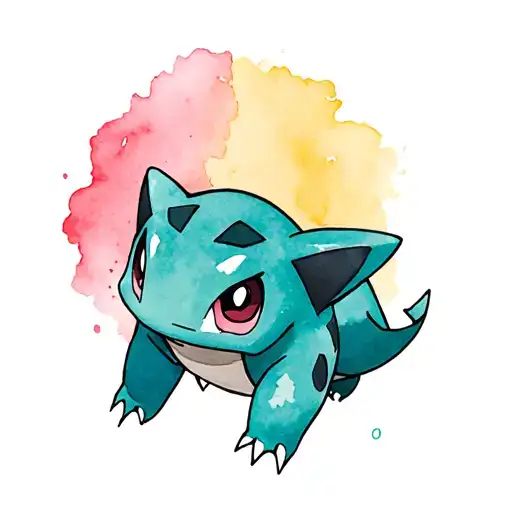 Cute bulbasaur pokemon tattoo design idea