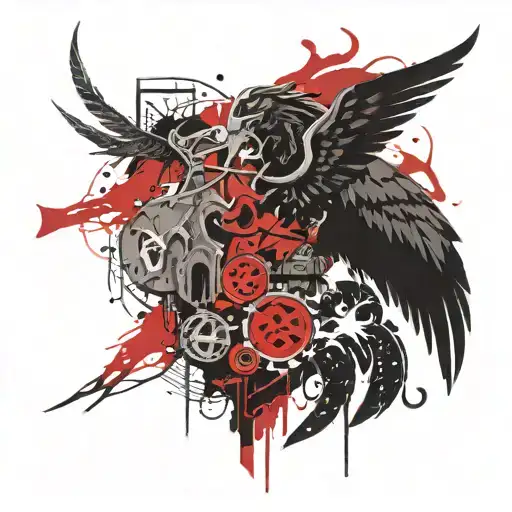 ragnarok and athnes god Odin tattoo design idea