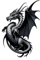 winged dragon tattoo design idea