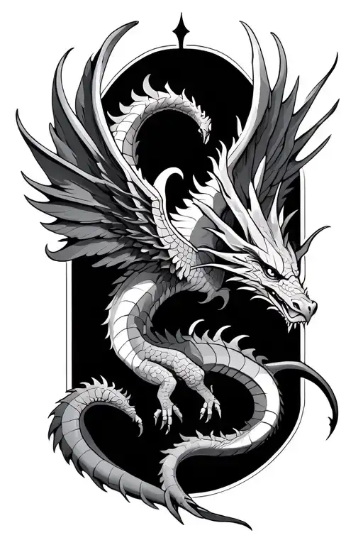 winged dragon tattoo design idea