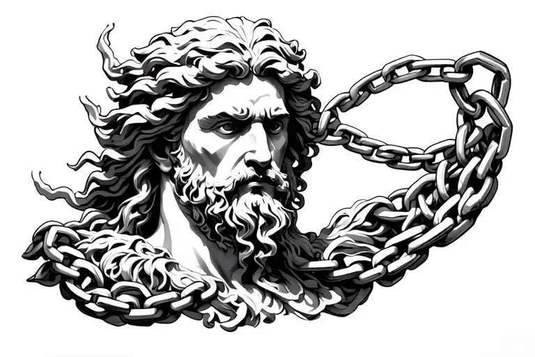Zeus chained tattoo design idea