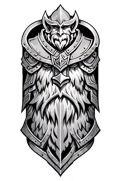 dwarven armor tattoo design idea