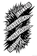 Ogham tattoo bicep tattoo meaning 'best broken Irish, than English cluste' tattoo design idea