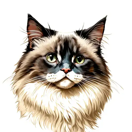 birman cat in american trad tattoo design tattoo design idea