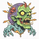 zombie bite tattoo design idea