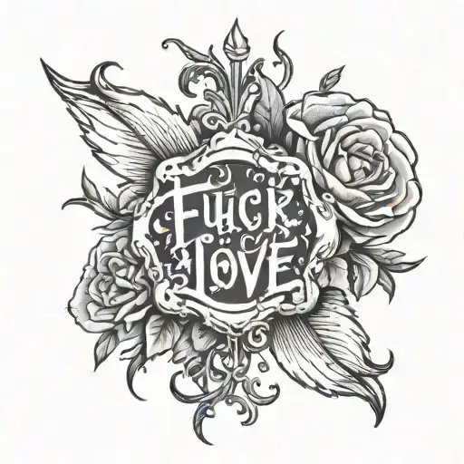 Fuck Love tattoo design idea