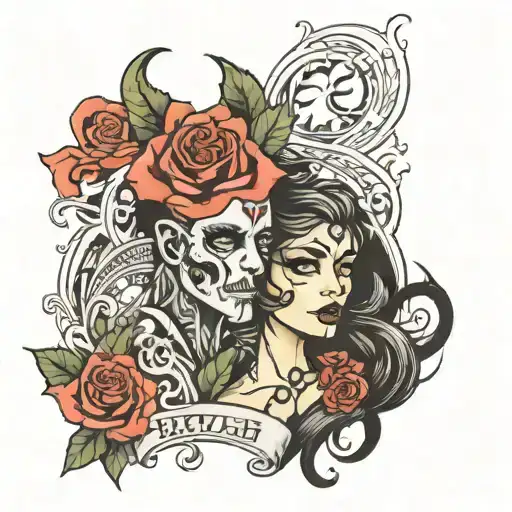 Nevaeh and Michael name tattoo design idea