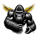alpha phi alpha silverback gorilla tattoo design idea