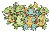 charmander, bulbasaur, squirtle tattoo design idea