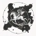 Sagittarius constellation tattoo design idea