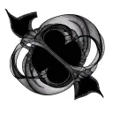 design of interscecting lines some thick and some thin all black no color art piece wild and crazy.  tattoo design idea