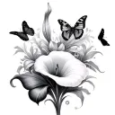 calla lilies and butterflies  tattoo design idea