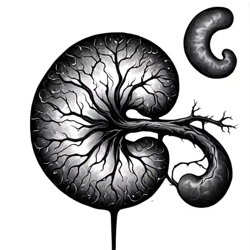 kidney and tree  tattoo design idea