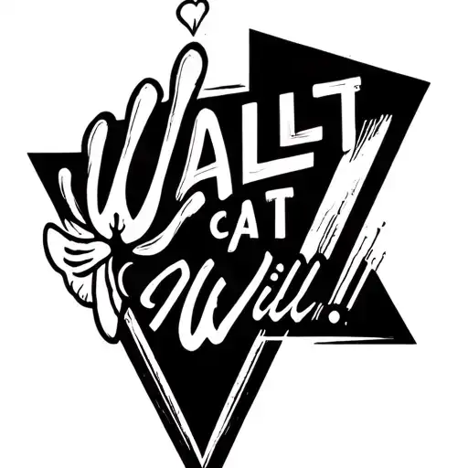 "Walt Cat Will" family triangle tattoo design idea