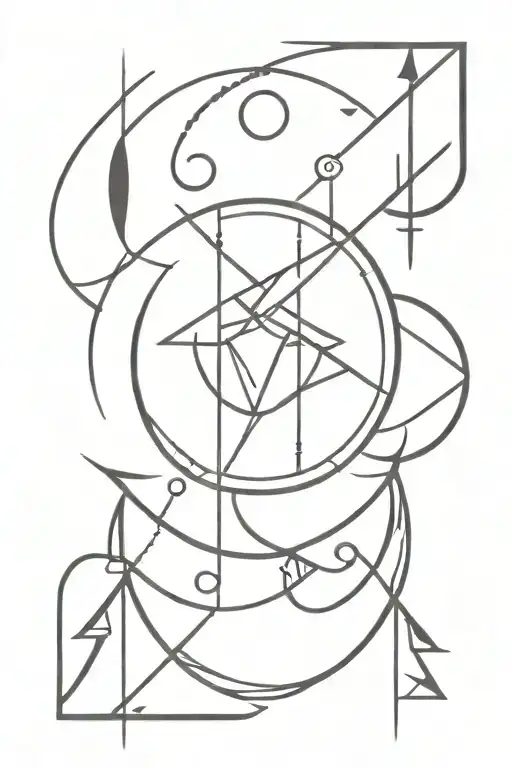 Native American Sigil linear tattoo design idea