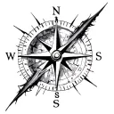 broken compass with tenscity tattoo design idea