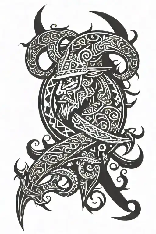 viking tribal sleeve tattoo tattoo design idea