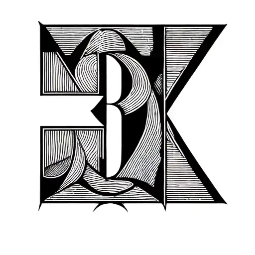 2 leters DV initials tattoo design idea